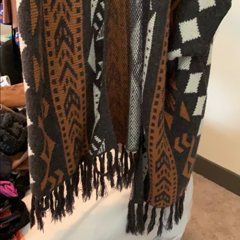 Aztec Pattern Boho Wool Cardigan - image 2